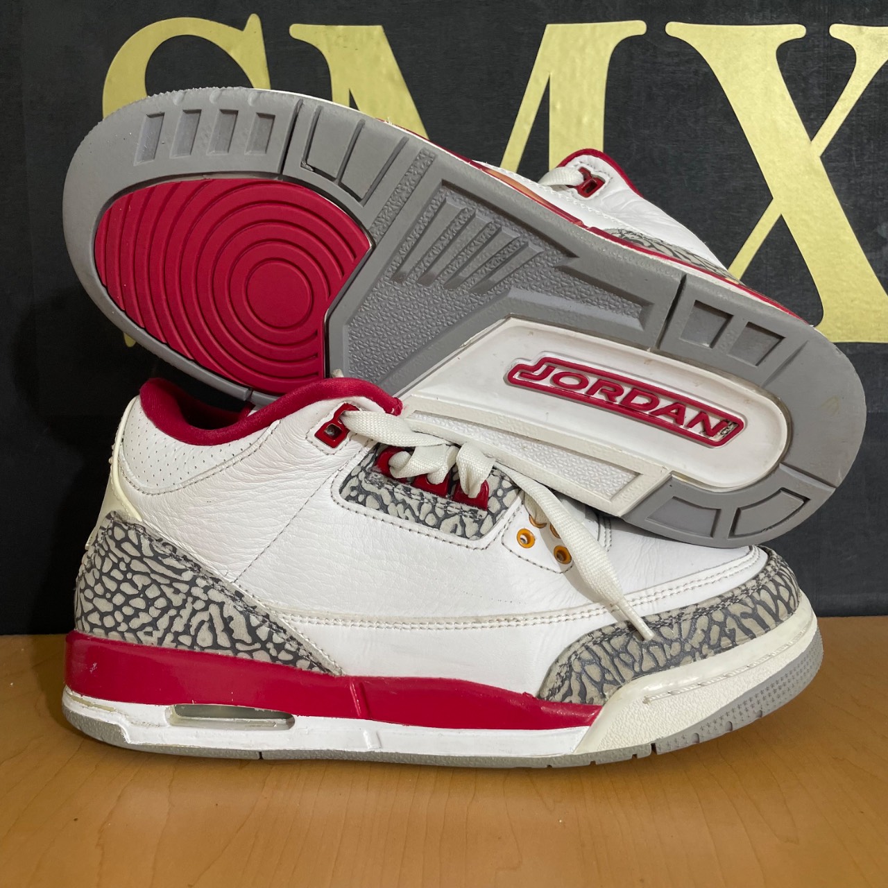 Air Jordan 3 GS White/Fire Red 'Cardinal' · Foto 1
