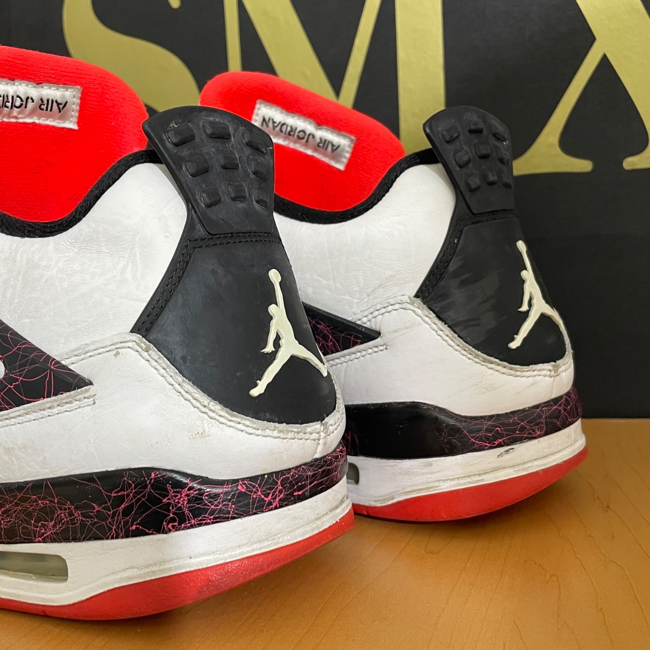 Air Jordan 4 Retro White/Black-Paint Splatter · Foto 5