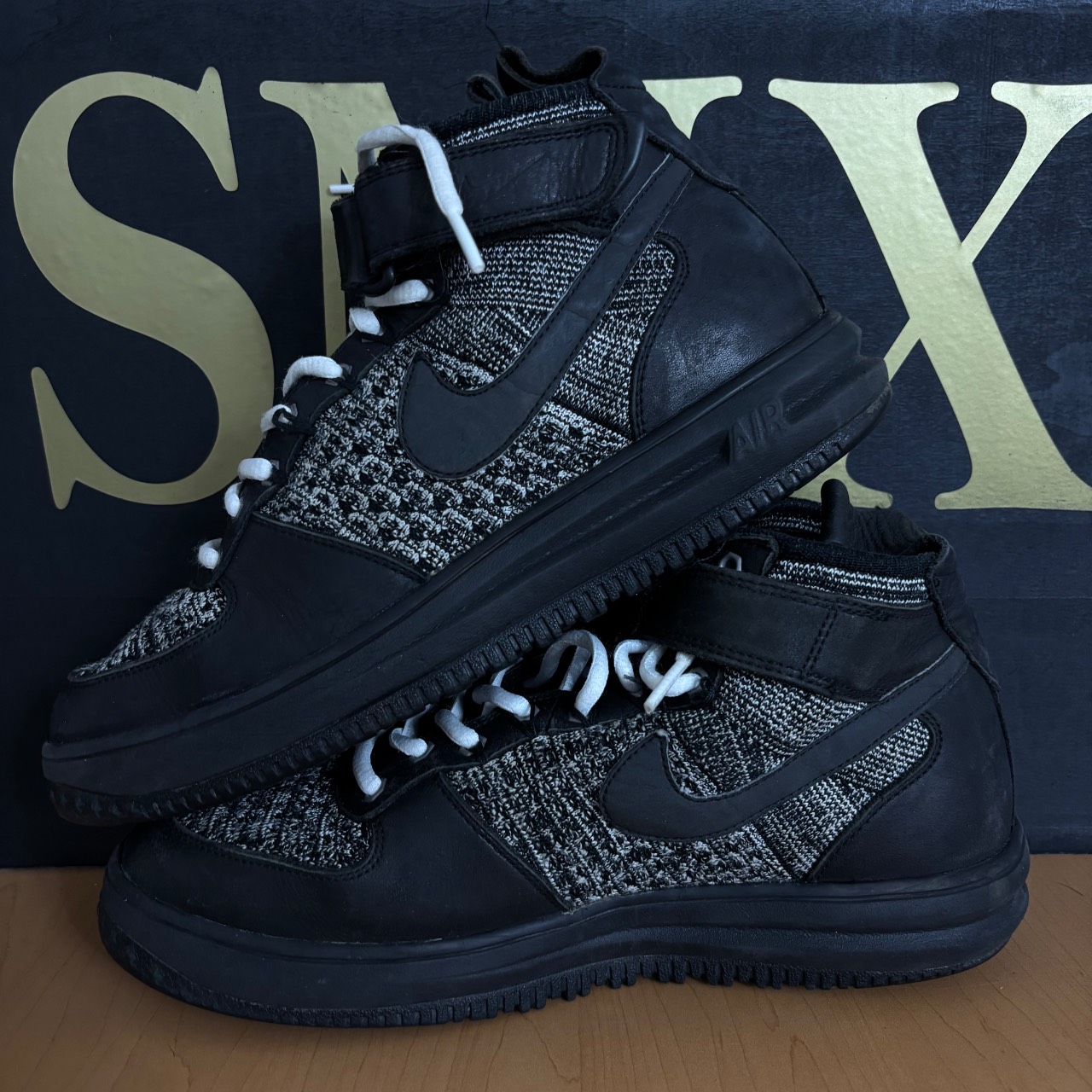 Nike Lunar Force 1 Flyknit Workboot Negro/Blanco/Gris Cool · Foto 5