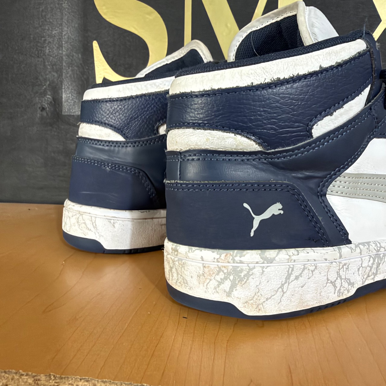 Puma Rebound LayUp Blanco, azul marino y gris · Foto 4