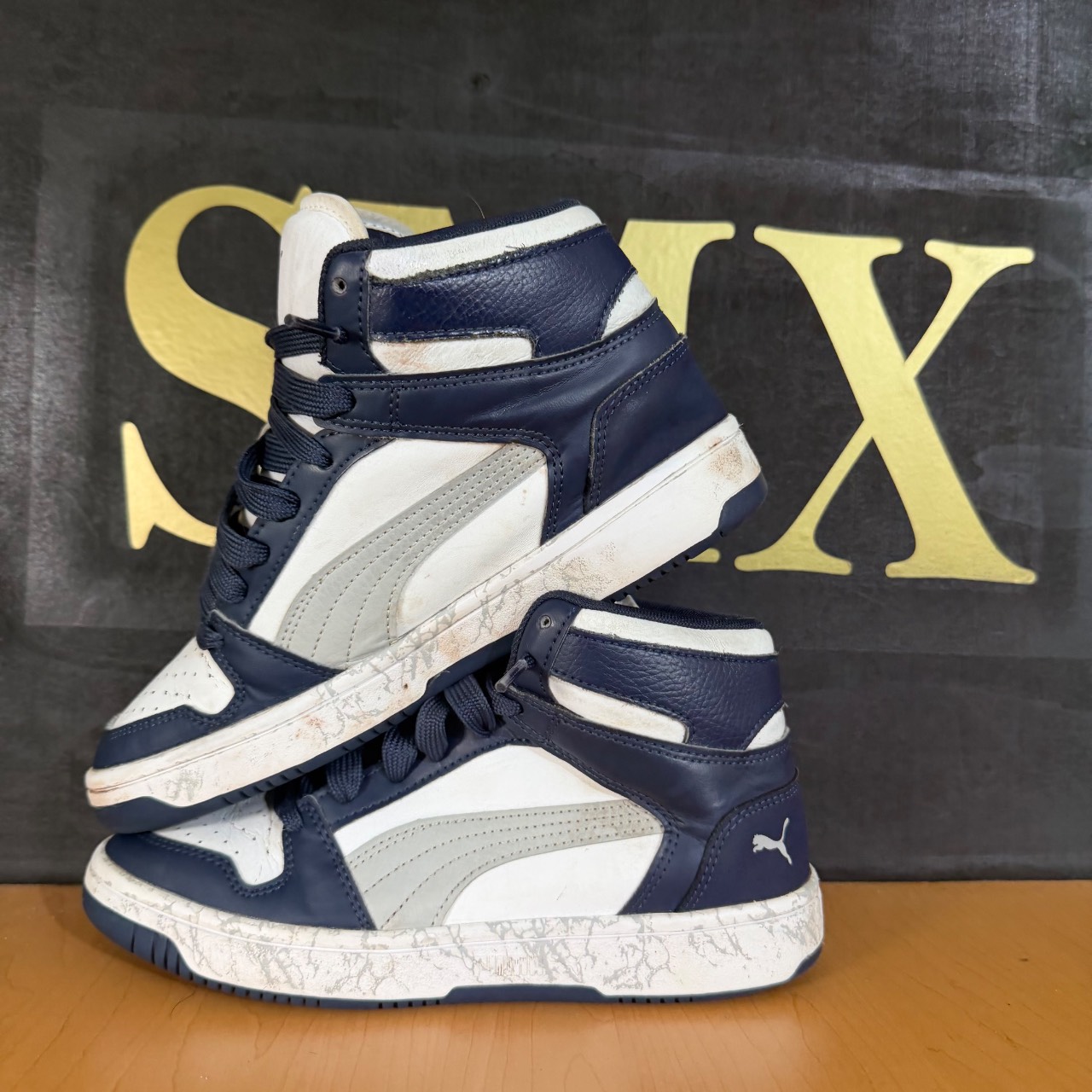 Puma Rebound LayUp Blanco, azul marino y gris · Foto 5