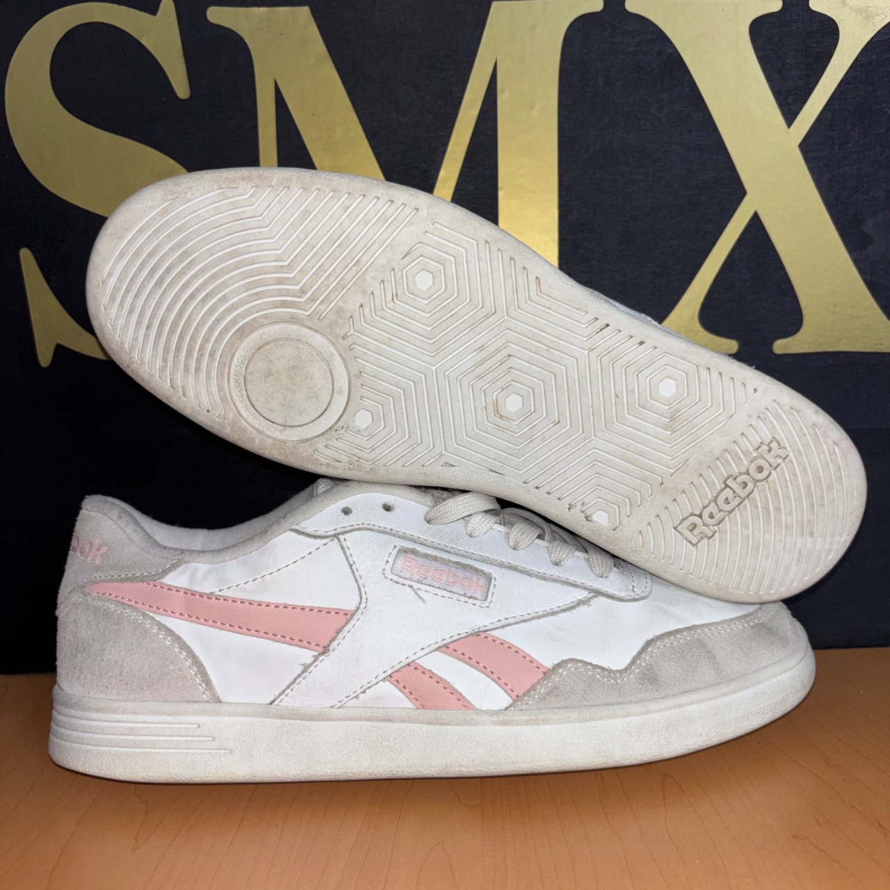 Reebok Club C 85 Blanco con rosa claro y gamuza gris · Foto 1